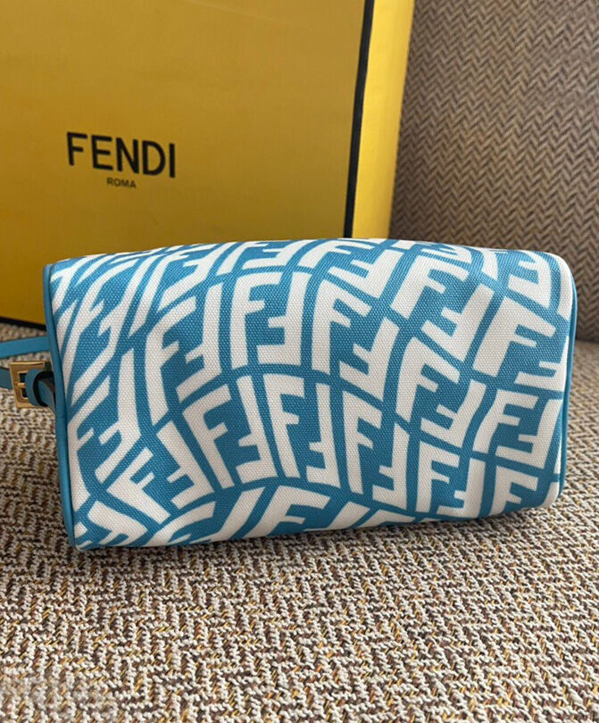 Fendi Mini FF Vertigo Canvas Shoulder Bag 8BS050 Blue